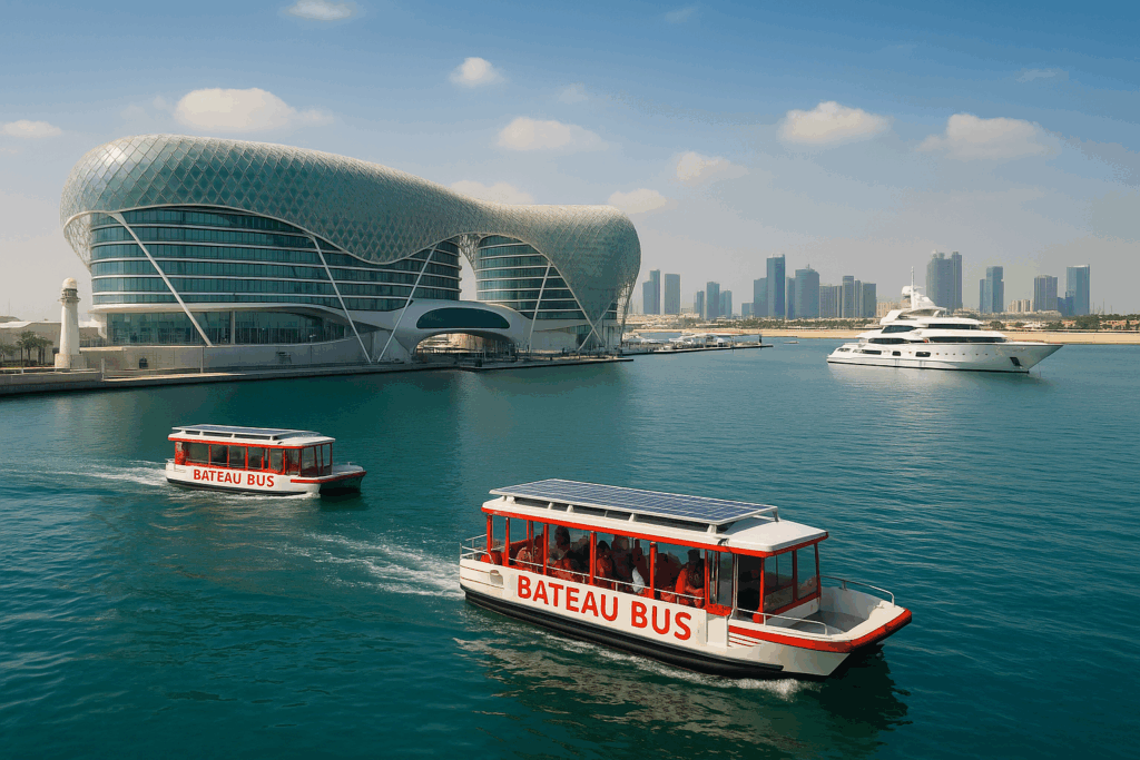 La Roca Team soutenue par une flottille de bateaux-bus électriques en route vers Abu Dhabi